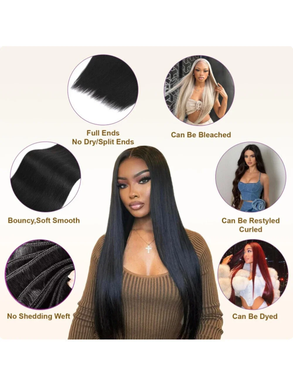 16A Straight Human Hair Bundles 12” YakI Premium Purple Pack 100% Human Hair